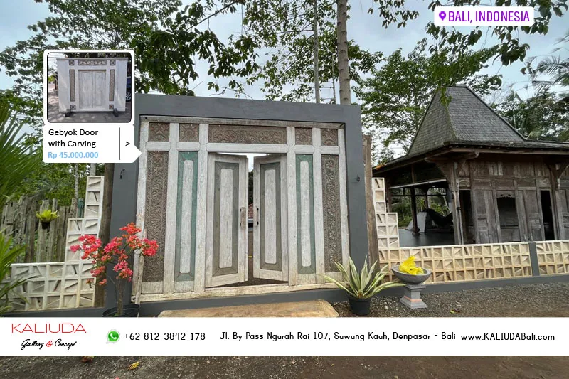 220429 - Gebyok Door with Carving - Private Residence - Tabanan, Bali, Indonesia Project by Kaliuda Gallery