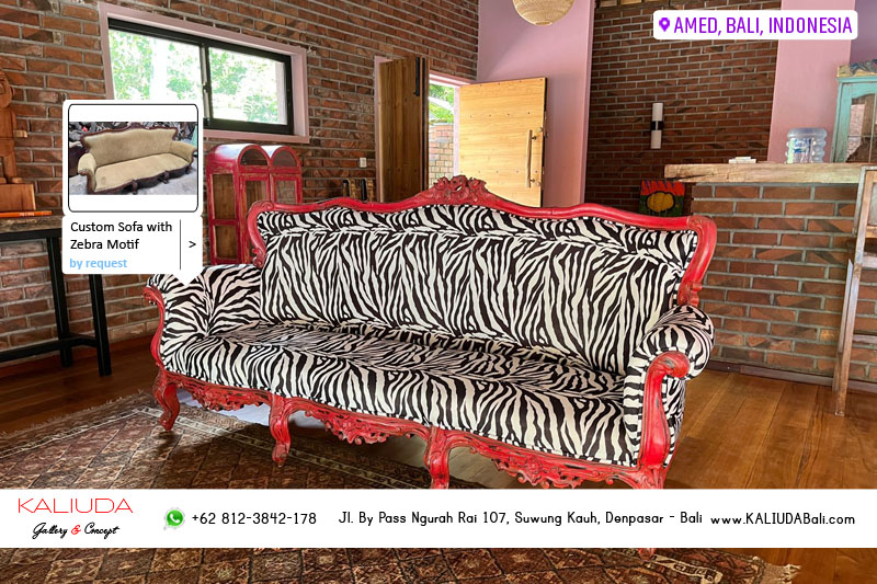 220507 - Custom Sofa with Zebra motif - Private Residence, Amed - Bali, Indonesia by Kaliuda Gallery