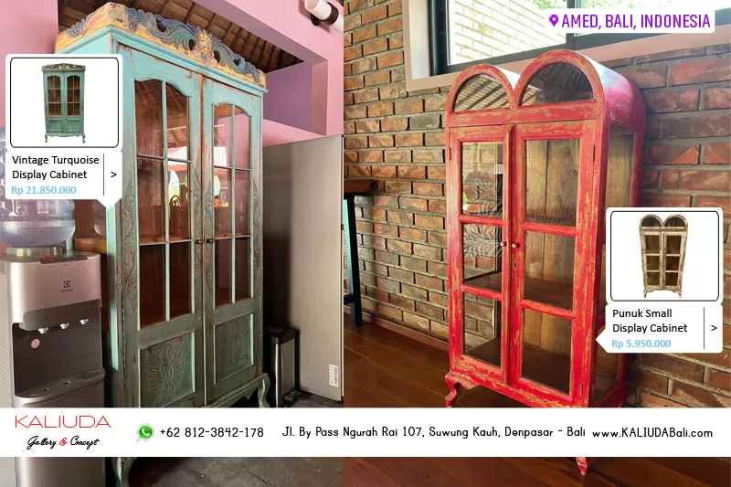 220507 - Vintage Cabinet & Small Display Cabinet - Private Residence, Amed - Bali, Indonesia by Kaliuda Gallery