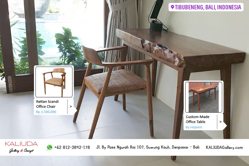 220604 - Rattan Chair & Scandi Offiec Table, Private Villa, Berawa, Tibubeneng, Bali, Indonesia by KALIUDA Gallery