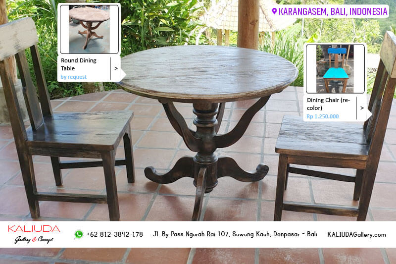 220621 - Round Dining Table & 2 Chairs - Biji Valley - Karangasem, Bali, Indonesia by KALIUDA Gallery