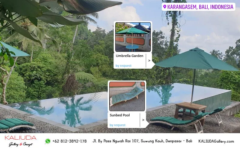 220709 - Umbrella & Sunbed Pool, Glamping, Karangasem, Bali, Indonesia project outdoor furniture by KALIUDA Gallery