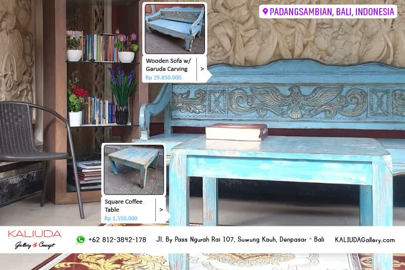 220711 - Wooden Sofa & Coffee Table - Private Residence, Padangsambian, Bali, Indonesia by KALIUDA Gallery