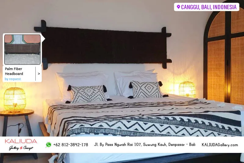 220716 - Custom Made Palm Fiber Headboard, Private Villa, Canggu, Bali, Indonesia by KALIUDA Gallery