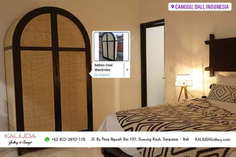 220716 - Custom Made Rattan Oval Wardrobe, Private Villa, Canggu, Bali, Indonesia by KALIUDA Gallery