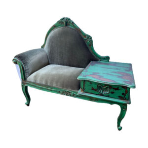 SF 22-88 DK (129x56x106 cm) Emerald Green Telephone Sofa Velvet Upholstery - KALIUDA Gallery Bali furniture