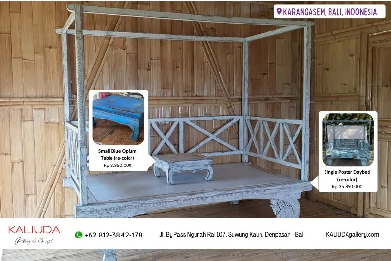 220913 - Poster Daybed & Small Opium Table project at Villa, Karangasem, Bali, Indonesia by Kaliuda Gallery