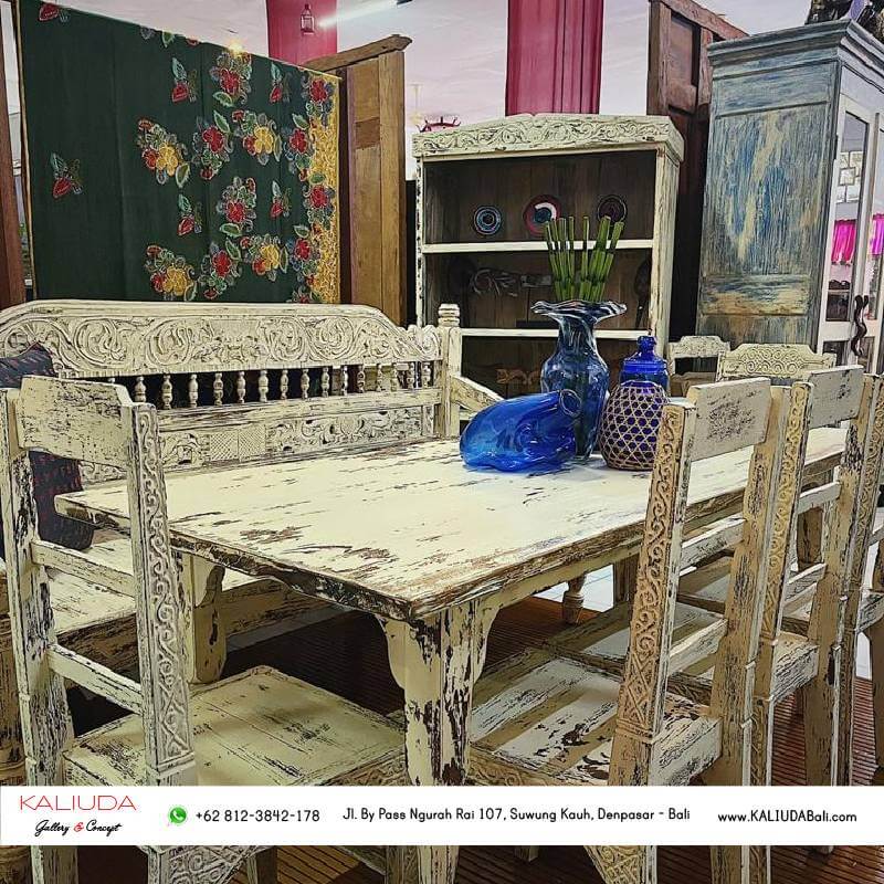 Shabby Chic Furniture Dining set at Kaliuda Gallery Bali
