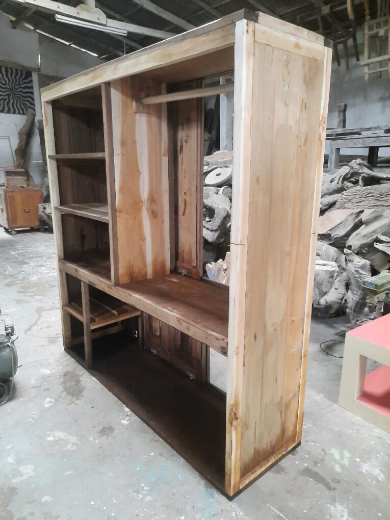 Raw Teak Sliding Cabinet before finishing by KALIUDA Gallery Bali