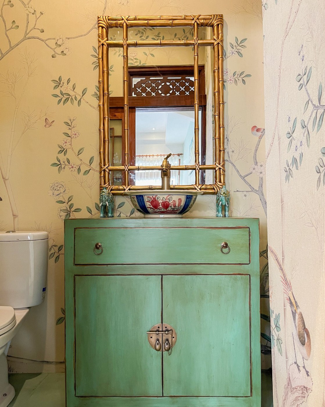 A restored antique cabinet, refinished by Kaliuda