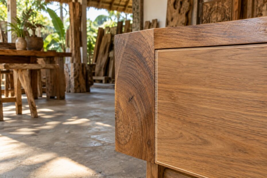 Teak end grain comparison
