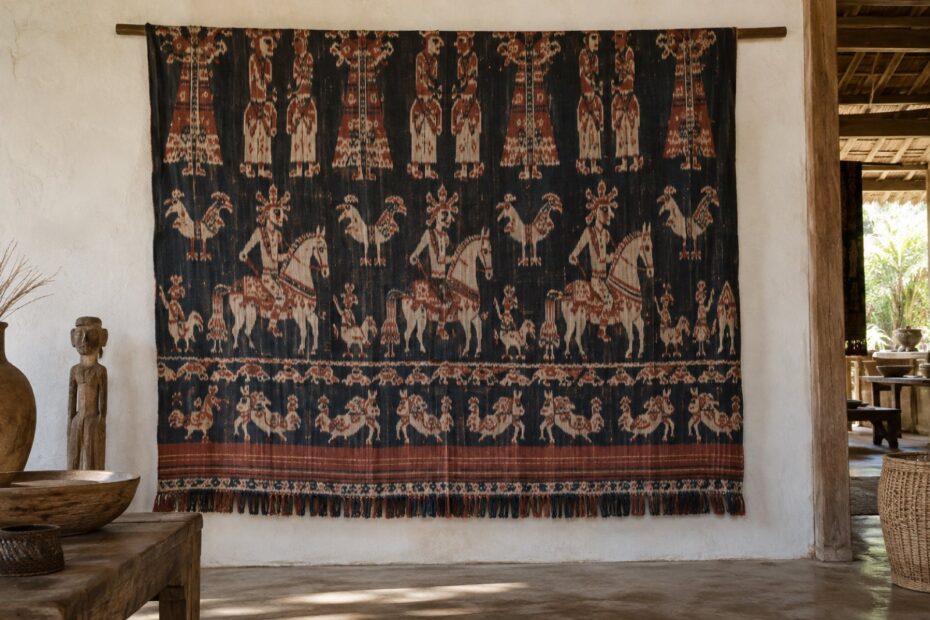 Sumba ikat wall display