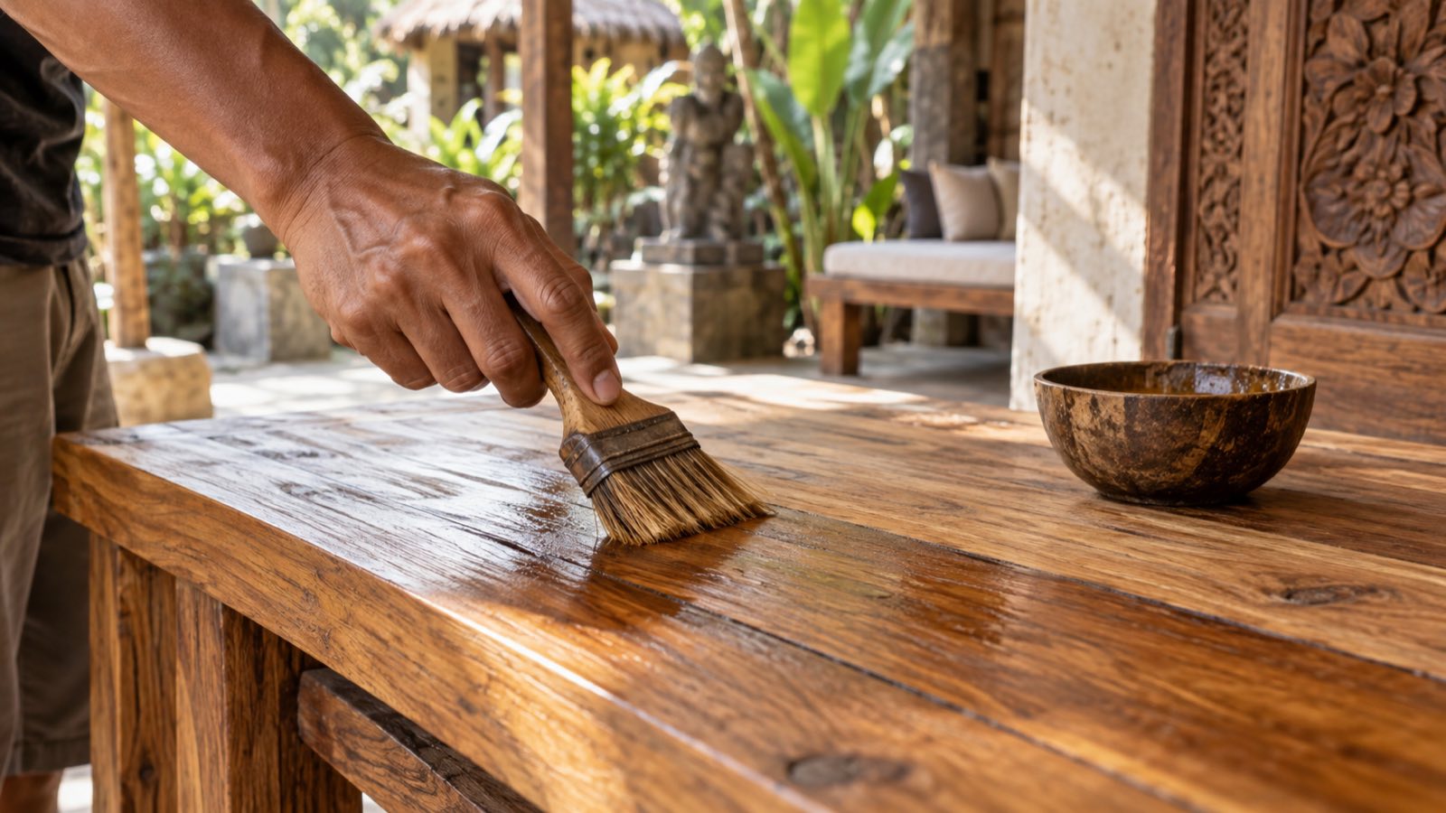 Teak brushing maintenance